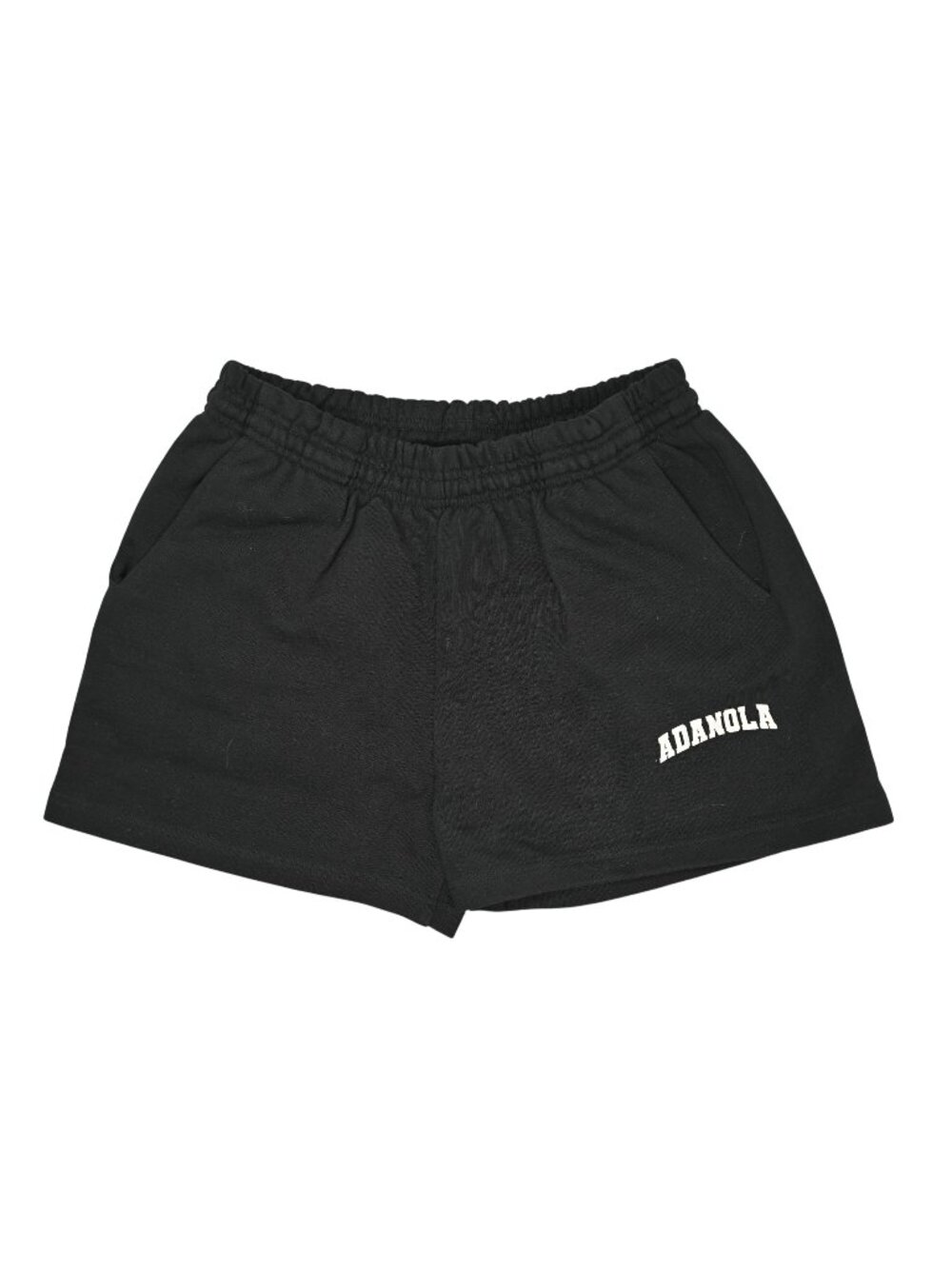 Adanola Varsity Sweat Short in Black Marshmallow White